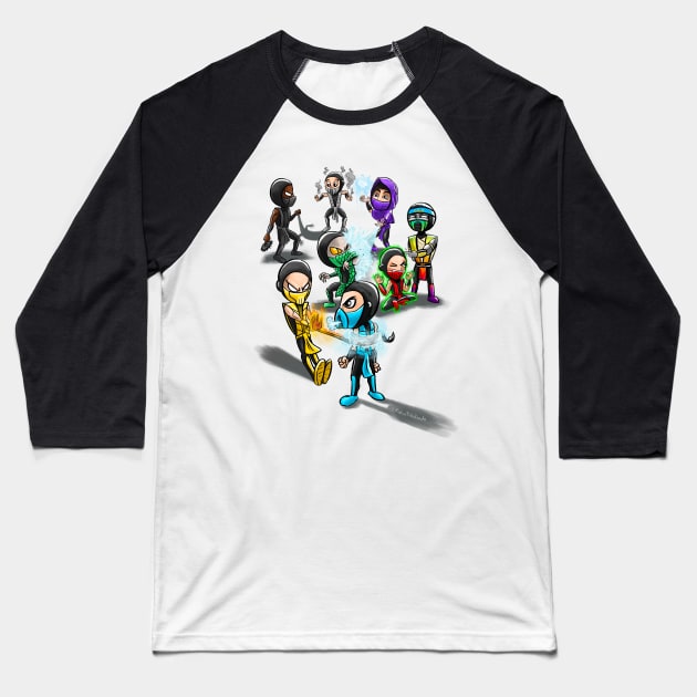 MK Ninjas Baseball T-Shirt by Robertilustrado